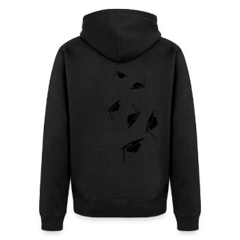 Student symbol - Unisex Premium Organic Zip Hoodie - black - Back - Nico (187cm)