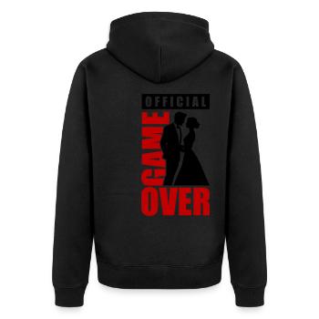 Hochzeitspaar Game Over Brautpaar Jga - Unisex Premium Bio Zip Hoodie - Schwarz - Hinten - Nico (187cm)