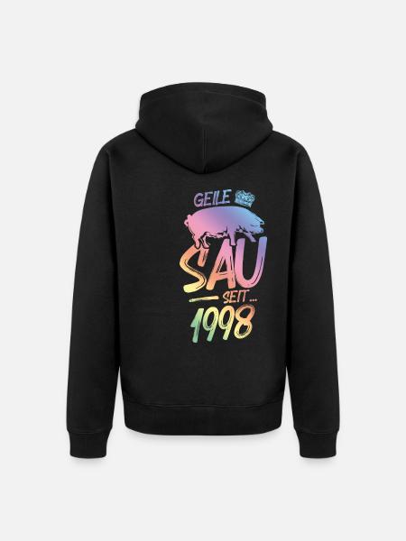 1998 Geile Sau - Unisex Premium Bio Zip Hoodie - Schwarz