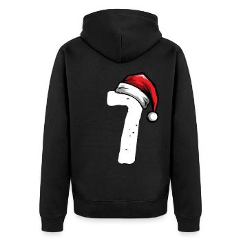 7 Numéro de Noël - Veste à capuche bio Premium Unisexe - noir - Dos - Nico (187cm)