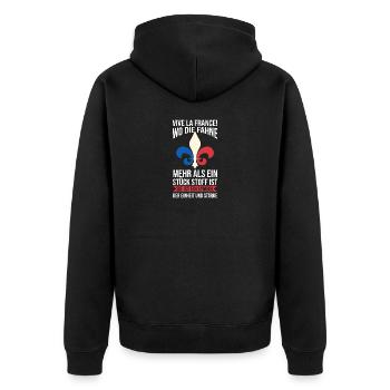 Franzose Französisch Frankreich - Unisex Premium Bio Zip Hoodie - Schwarz - Hinten - Nico (187cm)