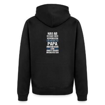 Papa Grec Père Grèce - Veste à capuche bio Premium Unisexe - noir - Dos - Nico (187cm)