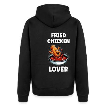 Poulet frit Ailes de poulet Poulet Cadeau - Veste à capuche bio Premium Unisexe - noir - Dos - Nico (187cm)