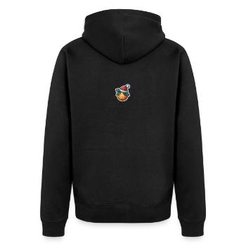 Orange de Noël festive avec étoile et casquette - Veste à capuche bio Premium Unisexe - noir - Dos - Nico (187cm)