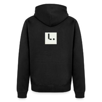 Persönliche Namen - Unisex Premium Bio Zip Hoodie - Schwarz - Hinten - Nico (187cm)