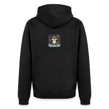 Otters Make Everything Better Cute Wildlife Lover - Unisex Premium Organic Zip Hoodie - black - Back - Nico (187cm)