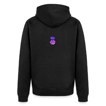 rainbow volleyking - Unisex Premium Bio Zip Hoodie - Schwarz - Hinten - Nico (187cm)
