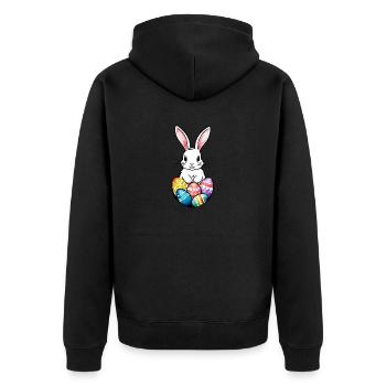 Easter Bunny Easter Watercolor - Unisex Premium Organic Zip Hoodie - black - Back - Nico (187cm)