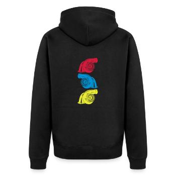 Turbo 3 er - Unisex Premium Organic Zip Hoodie - black - Back - Nico (187cm)