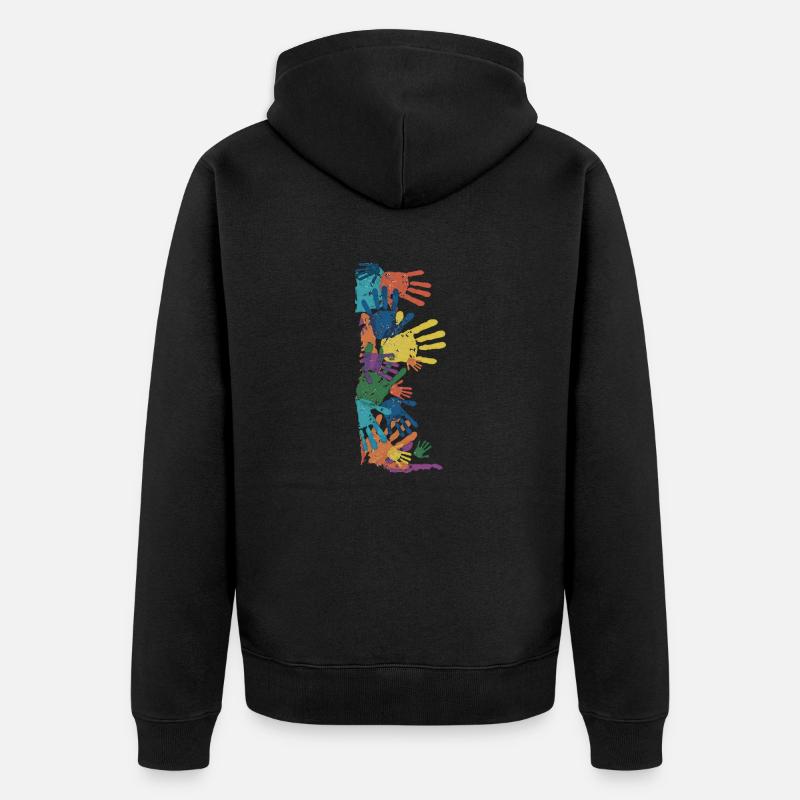 MAINS DE TOUCH - Veste à capuche bio Premium Unisexe - noir