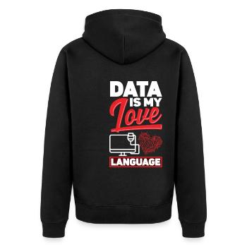 Data Is My Love Language Data Scientist - Unisex Premium Organic Zip Hoodie - black - Back - Nico (187cm)