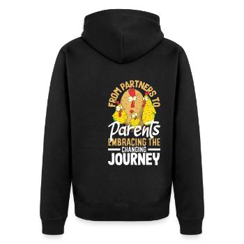 From Partners to Parents Embracing the Changing - Unisex Premium Organic Zip Hoodie - black - Back - Nico (187cm)