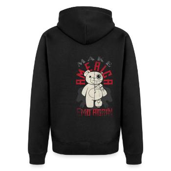 Emoticon Make America Emo Again Emocore Aesthetic - Unisex Premium Organic Zip Hoodie - black - Back - Nico (187cm)