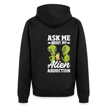 Passionné d’enlèvement galactique Alien excentrique - Veste à capuche bio Premium Unisexe - noir - Dos - Nico (187cm)