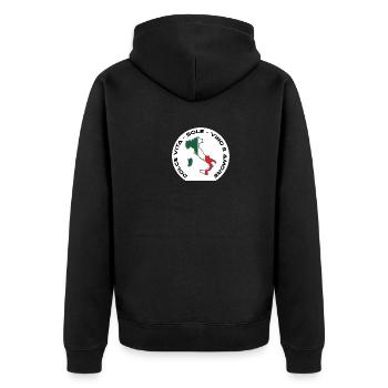 Italy - Dolce Vita, Sole, Vino e Amore - Unisex Premium Organic Zip Hoodie - black - Back - Nico (187cm)