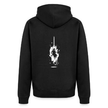 Geist auf Schaukel Halloween Halloweengeist - Unisex Premium Bio Zip Hoodie - Schwarz - Hinten - Nico (187cm)