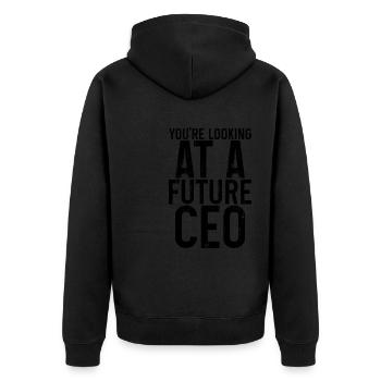 Vous êtes à la recherche d’un futur PDG 3 - Veste à capuche bio Premium Unisexe - noir - Dos - Nico (187cm)