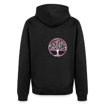 Arbre de vie,Arbre de vie,Graffiti,fleurs - Veste à capuche bio Premium Unisexe - noir - Dos - Nico (187cm)