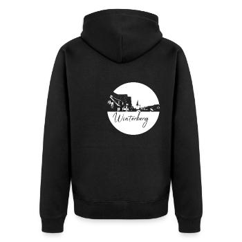 Winterberg,Skyline,White Circle,Circle - Unisex Premium Organic Zip Hoodie - black - Back - Nico (187cm)