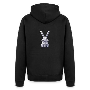 Lapin en origami - Veste à capuche bio Premium Unisexe - noir - Dos - Nico (187cm)
