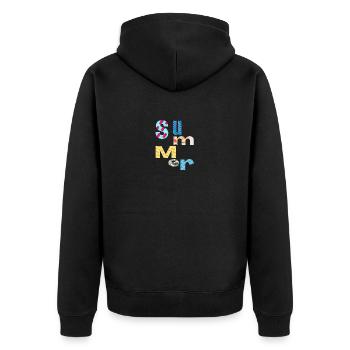 Summer / Sommer - Unisex Premium Organic Zip Hoodie - black - Back - Nico (187cm)