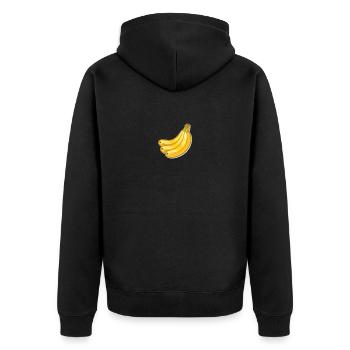 Frucht Banane Banana Paint - Unisex Premium Bio Zip Hoodie - Schwarz - Hinten - Nico (187cm)
