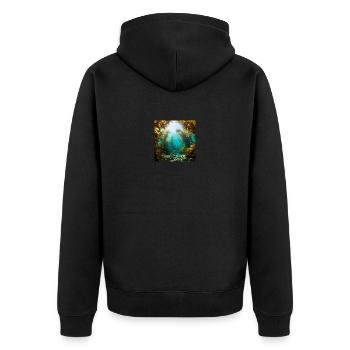 Kelp forest - Unisex Premium Organic Zip Hoodie - black - Back - Nico (187cm)