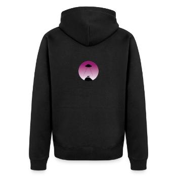 Alien abduction - Unisex Premium Bio Zip Hoodie - Schwarz - Hinten - Nico (187cm)