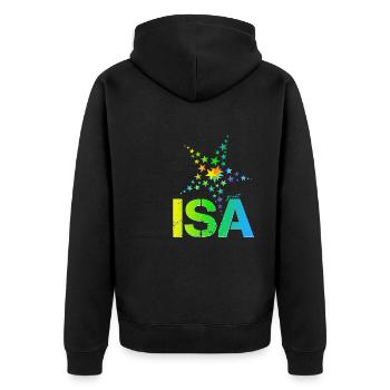 Isa Geburtstag Isabell - Unisex Premium Bio Zip Hoodie - Schwarz - Hinten - Nico (187cm)