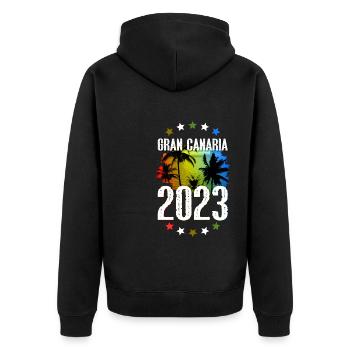 Grande Canarie 2023 (Garantie du prix le plus bas) - Veste à capuche bio Premium Unisexe - noir - Dos - Nico (187cm)
