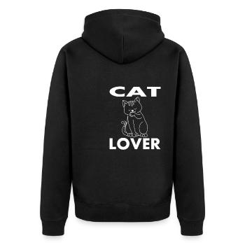 Chats amoureux des chats - Veste à capuche bio Premium Unisexe - noir - Dos - Nico (187cm)