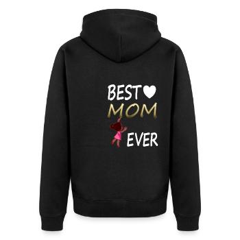 Muttertag feiern beste Mama bester Mutter Geschenk - Unisex Premium Bio Zip Hoodie - Schwarz - Hinten - Nico (187cm)