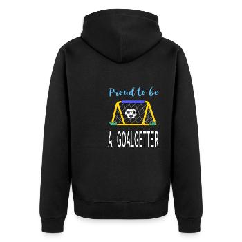 Je suis fier d’être un attaquant Idée cadeau Football - Veste à capuche bio Premium Unisexe - noir - Dos - Nico (187cm)