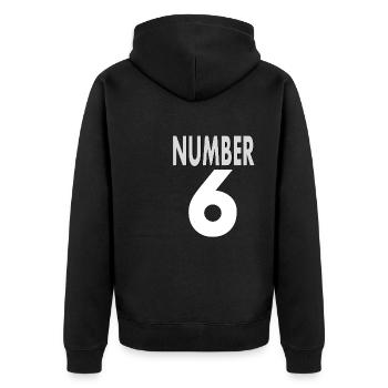 Number 6 Number Six Shirt Number 6 Gift Idea - Unisex Premium Organic Zip Hoodie - black - Back - Nico (187cm)