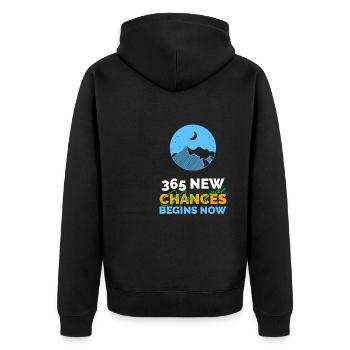 Frohes neues Jahr Happy New year gutes neues Jahr - Unisex Premium Organic Zip Hoodie - black - Back - Nico (187cm)