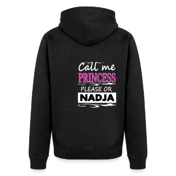 Je suis Nadja Princess Nadja Girl Gift - Veste à capuche bio Premium Unisexe - noir - Dos - Nico (187cm)