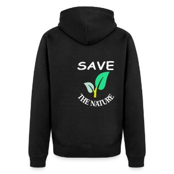 Save Nature Save the World Environment Gift - Unisex Premium Organic Zip Hoodie - black - Back - Nico (187cm)