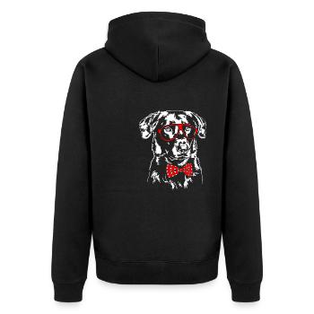 BEAUCERON Lunettes Nœud papillon Chiens Chien Wilsigns - Veste à capuche bio Premium Unisexe - noir - Dos - Nico (187cm)
