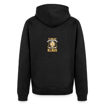 Bier Bierliebhaber Saufen Feiern Klaus - Unisex Premium Bio Zip Hoodie - Schwarz - Hinten - Nico (187cm)