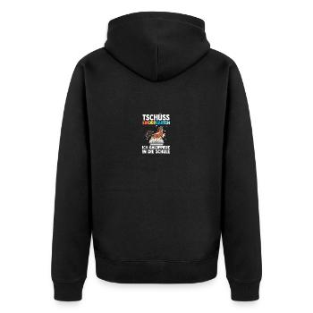 Kita Abgänger Einschulung Meerjungfrau Schulkind - Unisex Premium Bio Zip Hoodie - Schwarz - Hinten - Nico (187cm)
