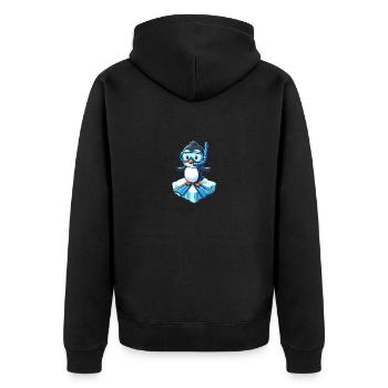 Süßer Pinguin Taucher Cartoon Eisscholle - Unisex Premium Bio Zip Hoodie - Schwarz - Hinten - Nico (187cm)