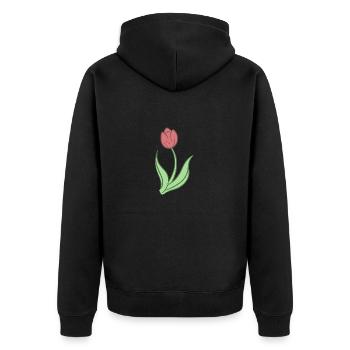 Tulipe douce - Veste à capuche bio Premium Unisexe - noir - Dos - Nico (187cm)