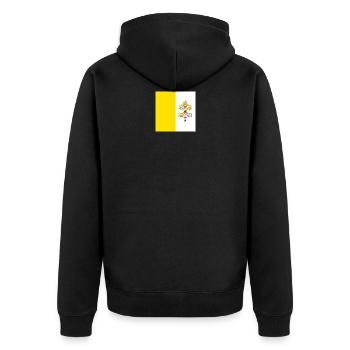 Vatikan - Unisex Premium Bio Zip Hoodie - Schwarz - Hinten - Nico (187cm)