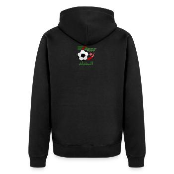 algeria fußball federation - Unisex Premium Bio Zip Hoodie - Schwarz - Hinten - Nico (187cm)