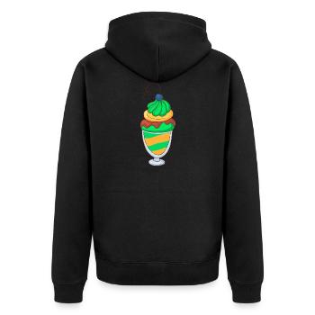 Ice cream ice cream ice cream ice cream ball ice cream sundae - Unisex Premium Organic Zip Hoodie - black - Back - Nico (187cm)