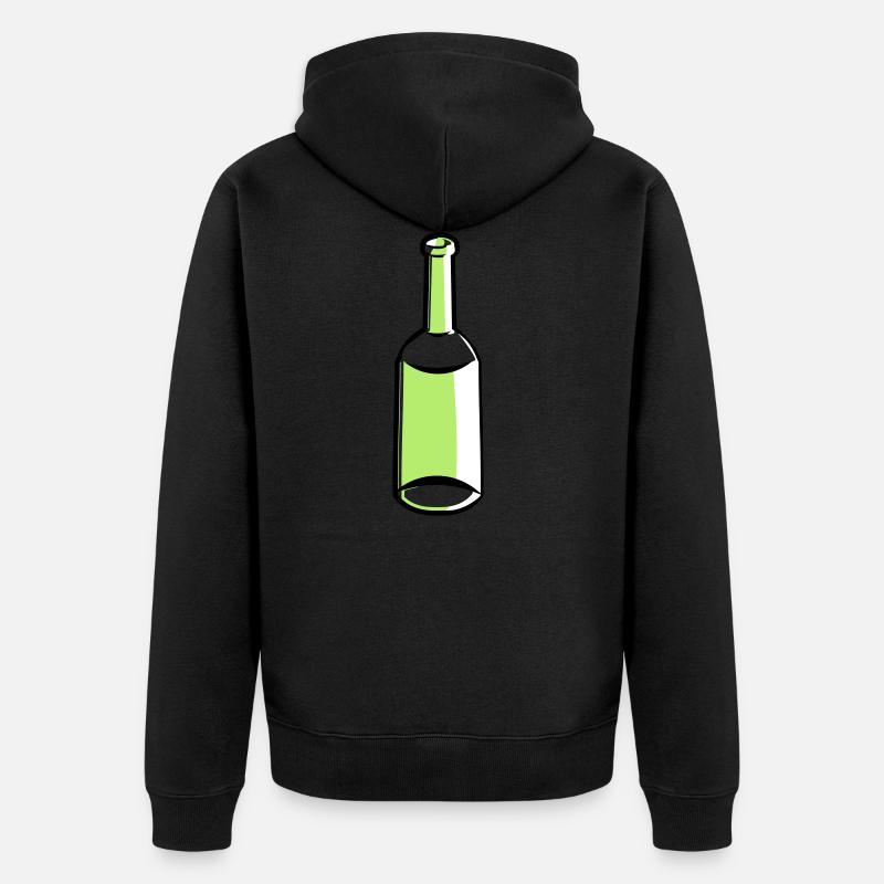 Flasche leer - Unisex Premium Bio Zip Hoodie - Schwarz