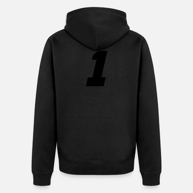 1 - Unisex Premium Bio Zip Hoodie - Schwarz