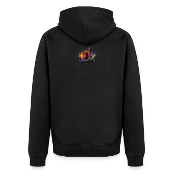 basketball - Unisex Premium Organic Zip Hoodie - black - Back - Nico (187cm)