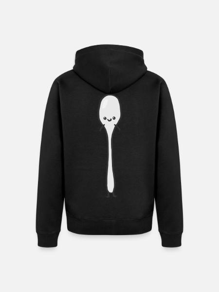 spoon - Unisex Premium Organic Zip Hoodie - black