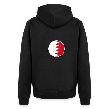 Bahrain Bahrainische Flagge Bahraini - Unisex Premium Bio Zip Hoodie - Schwarz - Hinten - Nico (187cm)